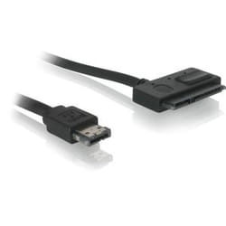 DeLOCK Cable Power Over eSATA > SATA 22pin cavo SATA 0,5 m eSATAp Nero