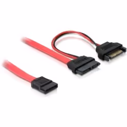 DeLOCK SATA cable, 0.5m, 0,5 m, Maschio/Femmina, Rosso