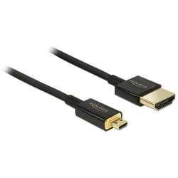 DeLOCK HDMI-A/HDMI Micro-D, 1.5 m cavo HDMI 1,5 m HDMI tipo A (Standard) HDMI tipo D (Micro) Nero