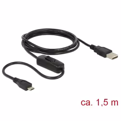 DeLOCK 84803, 1,5 m, USB A, Micro-USB B, USB 2.0, Nero