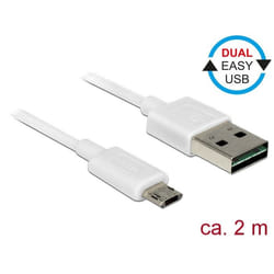DeLOCK 84808 cavo USB USB 2.0 2 m USB A Micro-USB B Bianco