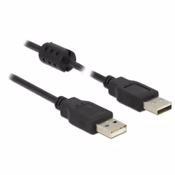 DeLOCK 0.5m, 2xUSB 2.0-A, 0,5 m, USB A, USB A, USB 2.0, Maschio/Maschio, Nero