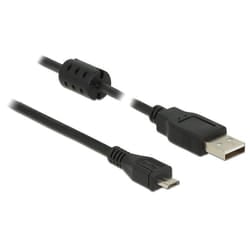 DeLOCK 2m, USB 2.0-A/USB 2.0 Micro-B cavo USB USB A Micro-USB B Nero