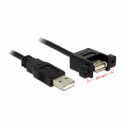 DeLOCK 1m 2xUSB2.0-A cavo USB USB 2.0 USB A Nero