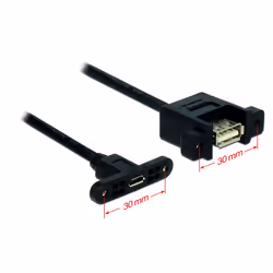 DeLOCK USB 2.0 Micro-B/A, 0.25m cavo USB 0,25 m Micro-USB B USB A Nero
