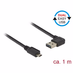 DeLOCK 85165 cavo USB USB 2.0 1 m USB A Micro-USB B Nero