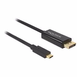 DeLOCK 85255, 1 m, USB tipo-C, DisplayPort, Maschio, Maschio, Oro