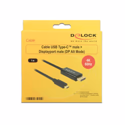 DeLOCK 85255 cavo e adattatore video 1 m USB tipo-C DisplayPort Nero