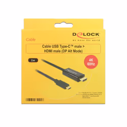 DeLOCK 85291 cavo e adattatore video 2 m USB tipo-C HDMI Nero