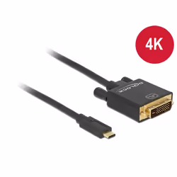 DeLOCK 1m, USB-C/DVI 24+1 adattatore grafico USB 3840 x 2160 Pixel Nero
