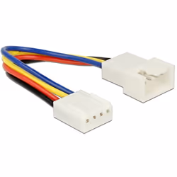 DeLOCK 85360, 0,1 m, 4-pin PWM, 4-pin PWM, Maschio, Femmina, Nero, Blu, Rosso, Bianco, Giallo