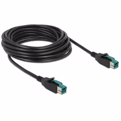 DeLOCK 85496 cavo di alimentazione Nero 5 m PoweredUSB