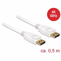 DeLOCK 85507 cavo DisplayPort 0,5 m Bianco