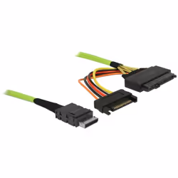 DeLOCK 85756, 1 m, SFF-8611, SFF-8639 + SATA 15-pin, Nero, Sacchetto di politene, 1 pz