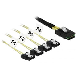 DeLOCK 85800 cavo seriale Nero 0,5 m Mini SAS SFF-8087 4x SATA 7pin