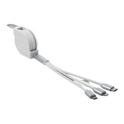 DeLOCK Cavo di ricarica retrattile USB Type-C 3 in 1 per Lightning / Micro USB / Micro USB / USB Type-C bianco