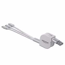 DeLOCK 85850 cavo USB USB 2.0 0,98 m USB A USB C/Micro-USB B/Lightning Argento, Bianco - Vista aggiuntiva 2