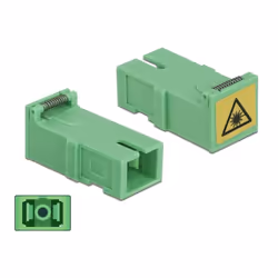 DeLOCK Accoppiatore con protezione laser flip SC Simplex femmina per SC Simplex femmina 4 pezzi, SC, Verde, Plastica, Ceramic ...
