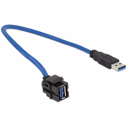 DeLOCK 86375, 0,5 m, USB A, USB A, USB 3.2 Gen 1 (3.1 Gen 1), Maschio/Femmina, Blu
