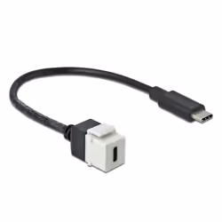 DeLOCK 86399, Piatto, Nero, Bianco, USB C, USB C, Femmina, Maschio