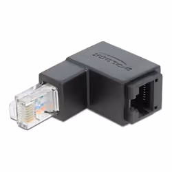 DeLOCK Adattatore RJ45 maschio angolato verso il basso > RJ45 femmina Cat.6 UTP, RJ-45, RJ-45, Nero