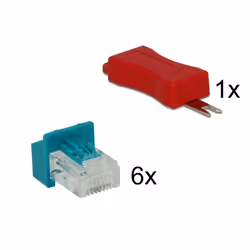 DeLOCK 86425 clip sicura Chiave bloccaporta RJ-45 Rosso 6 pz