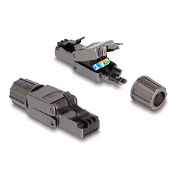 DeLOCK RJ45 maschio Cat.8.1 STP senza attrezzi, RJ-45, Nero, Maschio, Dritto, Cat8.1, U/FTP (STP)