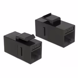 DeLOCK Modulo Keystone jack RJ45 > jack RJ45 Cat.6 UTP nero 25 pezzi, Piatto, Nero, RJ-45, RJ-45, Femmina, Oro