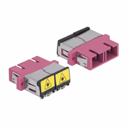 DeLOCK Accoppiatore in fibra ottica con protezione laser flip SC Duplex femmina per SC Duplex femmina multimodale viola, SC/S ...