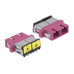 DeLOCK Accoppiatore in fibra ottica con protezione laser flip SC Duplex femmina per SC Duplex femmina multimodale viola