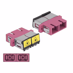 DeLOCK Accoppiatore in fibra ottica con protezione laser flip SC Duplex femmina per SC Duplex femmina multimodale viola