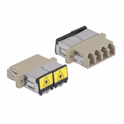 DeLOCK Accoppiatore in fibra ottica con protezione laser flip LC Quad femmina per LC Quad femmina multimodale beige, LC/LC, B ...