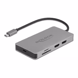 DeLOCK Station d’accueil USB Type-C 4K - Dual HDMI MST / USB 3.2 / SD / LAN / PD 3.0, Avec fil, USB 3.2 Gen 1 (3.1 Gen 1) Typ ...