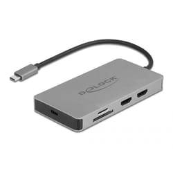 DeLOCK Station d’accueil USB Type-C 4K - Dual HDMI MST / USB 3.2 / SD / LAN / PD 3.0