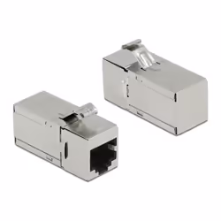 DeLOCK Modulo Keystone jack RJ45 per jack RJ45 Cat.6A con angolo di 90°, Ad angolo, Grigio, RJ-45, RJ-45, Femmina, Femmina