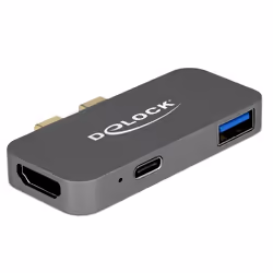 DeLOCK mini Dockingstation für macbook mit 5K, Cablato, Thunderbolt 3, Grigio, 5120 x 2880 Pixel, Metallo, 65 mm