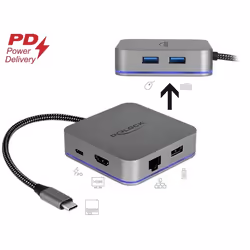 DeLOCK 87742 docking station per dispositivo mobile Tablet Grigio - Vista aggiuntiva 5