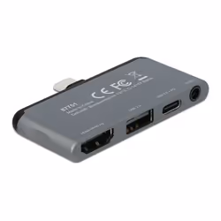 DeLOCK Mini Docking Station per iPad Pro / dispositivi mobili con 4K 60 Hz, Apple, iPad Pro, USB tipo-C, Grigio