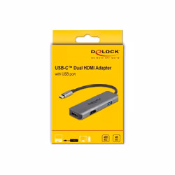 DeLOCK Adattatore USB Type-C Dual HDMI con 4K 60 Hz e porta USB