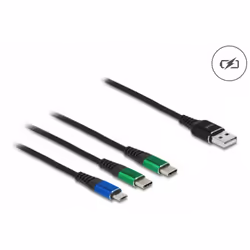 DeLOCK Cavo di ricarica USB 3 in 1 Tipo-A a Micro USB / 2 x USB Type-C da 1 m
