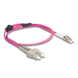DeLOCK Cavo in fibra ottica con armatura in metallo da LC Duplex a SC Duplex multimodale OM4 1 m