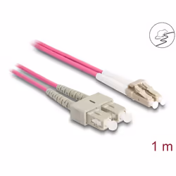 DeLOCK Cavo in fibra ottica con armatura in metallo da LC Duplex a SC Duplex multimodale OM4 1 m