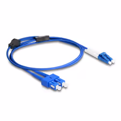 DeLOCK Cavo in fibra ottica con armatura in metallo da LC Duplex a SC Duplex monomodale OS2 1 m, 1 m, OS2, LC, SC