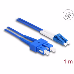 DeLOCK Cavo in fibra ottica con armatura in metallo da LC Duplex a SC Duplex monomodale OS2 1 m