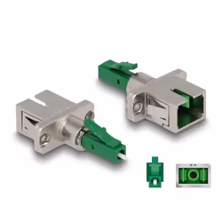 DeLOCK Accoppiatore ibrido in fibra ottica LC Simplex maschio per SC Simplex femmina verde, LC/SC, Maschio/Femmina, Verde, Ce ...