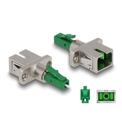 DeLOCK Accoppiatore ibrido in fibra ottica LC Simplex maschio per SC Simplex femmina verde