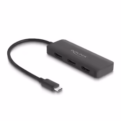 DeLOCK Splitter USB Type-C (DP Alt Mode) per 3 x HDMI MST 4K 60 Hz, USB tipo-C, 3840 x 2160, Nero, 1.4/2.2, 4K Ultra HD, Cavo ...