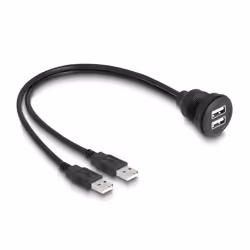 DeLOCK Cavo USB 2.0 da 2 x USB Tipo-A maschio per 2 x USB Tipo-A femmina per dispositivo integrato da 1 m nero, 2 x USB Type- ...