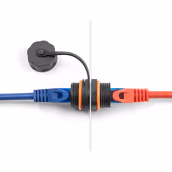 DeLOCK Connettore per cavo da RJ45 femmina a RJ45 femmina Cat.6A con filettatura M20 e cappuccio protettivo IP68 antipolvere ...