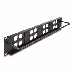 DeLOCK Pannello patch Tipo-D da 19″ con 4 piastre Tipo-D 86 x 86 mm e 4 porte 2U nero